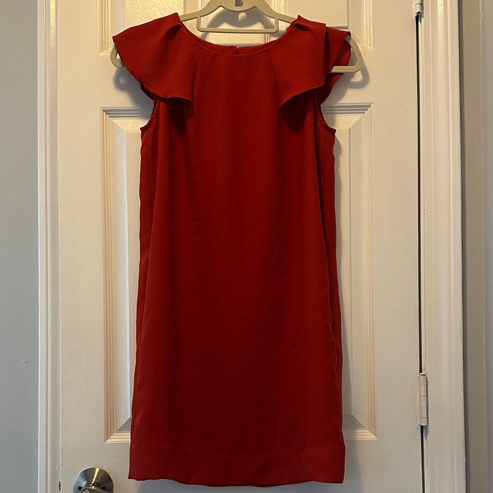 Banana Republic Bold Red Ruffle Mini Dress